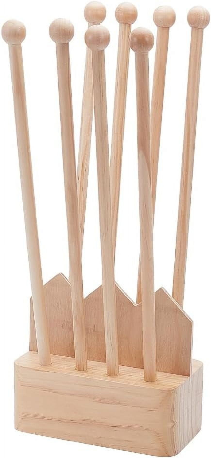1 Set Plastic Bag Drying Rack Reusable Bag Cup Drainer Holder with 8 Sticks Pinewood Drying Rack for Drying Food Storage Bags Drinking Cups Bottles Dishcloths