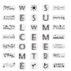 1 Set Plastic Drawing Painting Stencils Templates Sets Word 35pcs/set