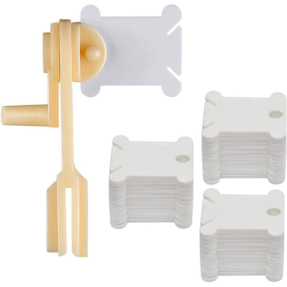 1 Set Plastic Embroidery Floss Bobbins Thread Holder Winder Cross Stitch Sewing