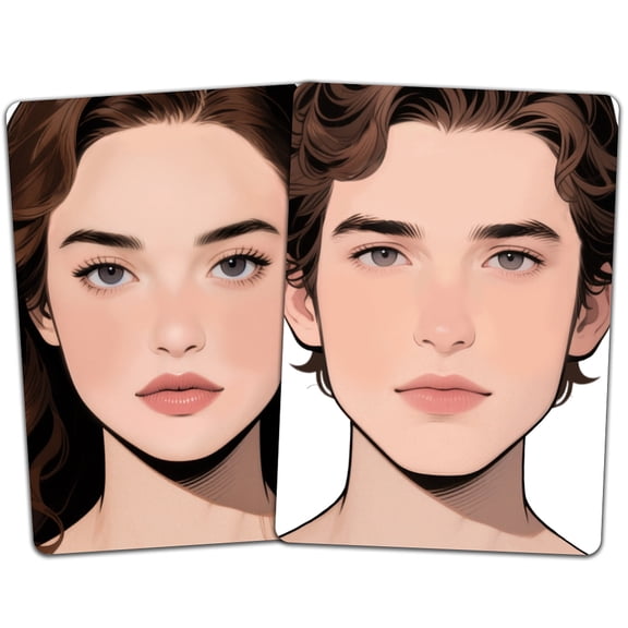 1 Set Plastic Makeup Painting Practice Board Reusable Face Painting Exercise Rectangle Human Mixed Color 29.7x21cm 2pcs/set