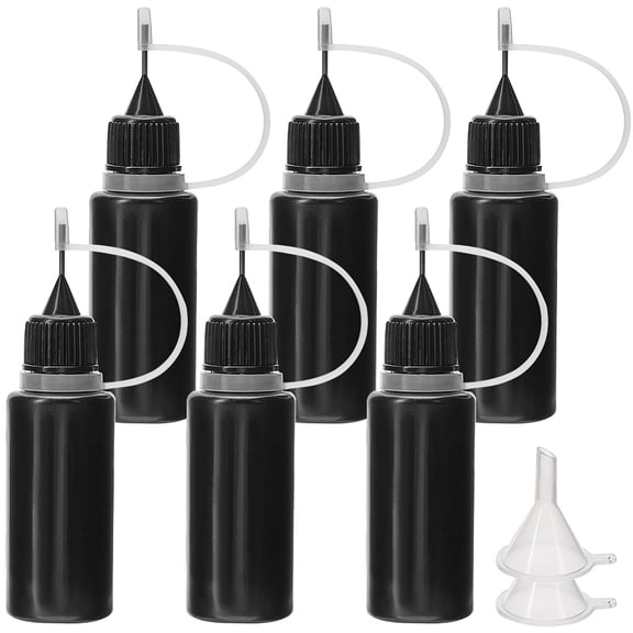 1 Set Plastic Refillable Dropper Bottle & Mini Transparent Plastic Funnel Hopper Mixed Color 0.6~3.7x3.7~9cm