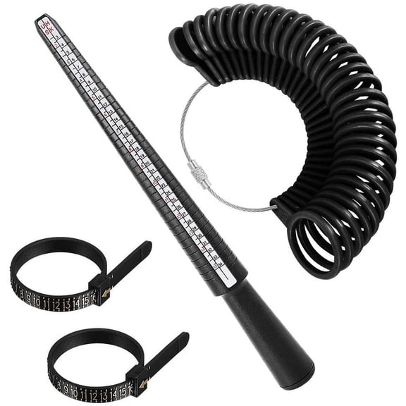 1 Set Plastic Ring Sizer Mandrel Stick Finger Guage Measure Tape Jewelry