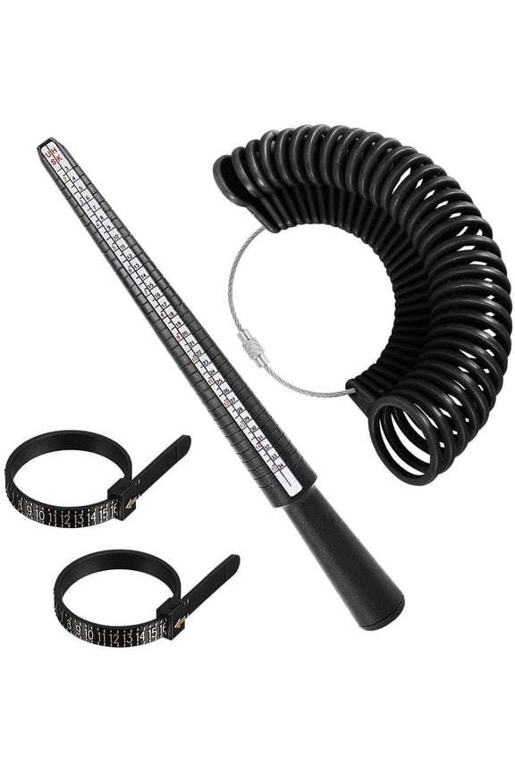 1 Set Plastic Ring Sizer Mandrel Stick Finger Guage Measure Tape Jewelry