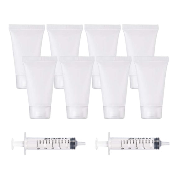 1 Set Plastic Squeeze Bottle Makeup Hoses Facial Cleanser Tube Face Cream Container Portable Travel Refillable Bottle Clear 8.4x1.9cm