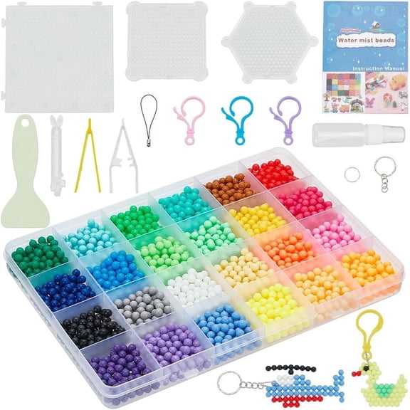 1 Set Plastic Water Spray Sticky Beads Water Mist Magic Beads Water Bead Art Kit with Tools for DIY Craft Colorful 190x95x17.5mm