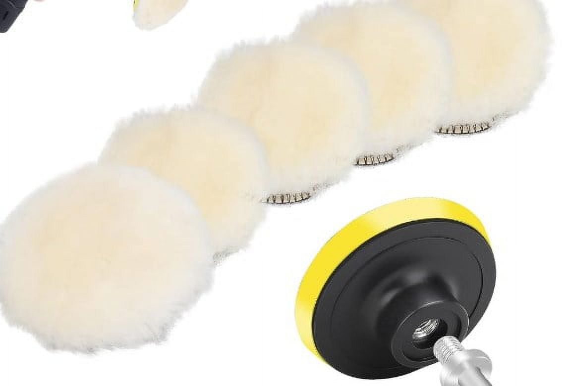 1 Set Polishing Buffing Pads Drill Buffer Attachment Artificial Wool