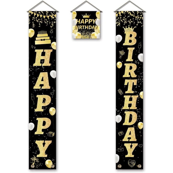 1 Set Polyester Hanging Sign for Home Office Front Door Porch Decorations Rectangle Square Word Give Thanks Black 180x30cm and 30x30cm for Handmade