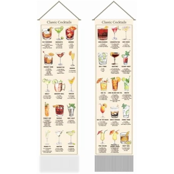 1 Set Polyester Wall Hanging Tapestry for Bedroom Living Room Decoration Rectangle Cocktail 1160x330mm 2pcs/set creative