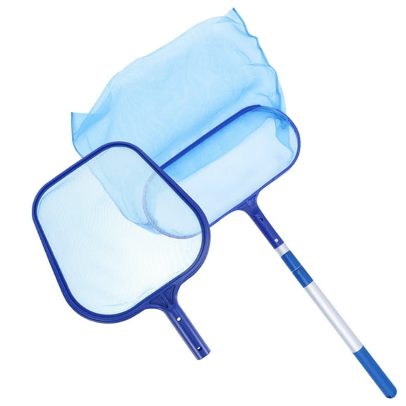 1 Set Pool Skimmer Net Mesh for Swimming Pool with Retractable Leaf Rake