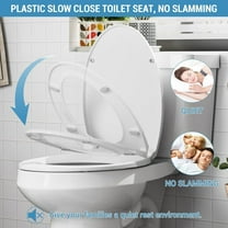 1 Set Pp American Style Fully Flat Toilet Seat With Lock Structure