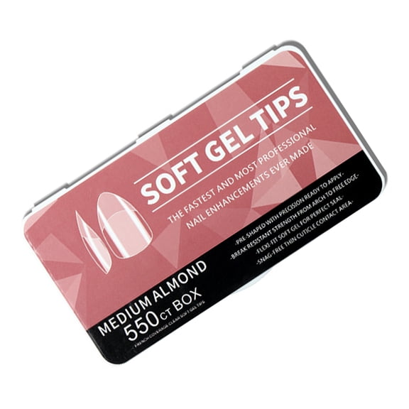 1 Set Pre-shape Acrylic Nails Tips Long Full Covers Tips Soft Gels Tips Half Matte Nails Tips