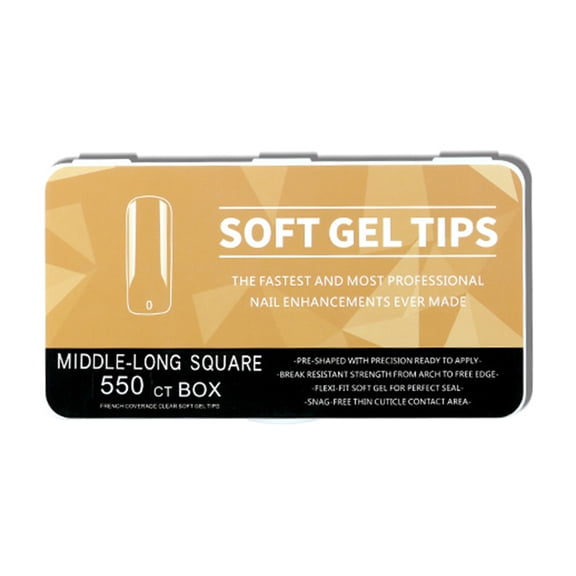 1 Set Pre-shape Acrylic Nails Tips Long Full Covers Tips Soft Gels Tips Half Matte Nails Tips