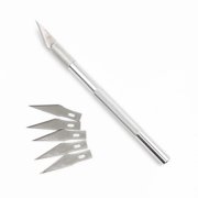1 Set Precision Handcraft Knife Set, Aluminum Alloy Ideal for Paper Cutting DIY Projects, 1 Silver Carving Knife + 5 Blades