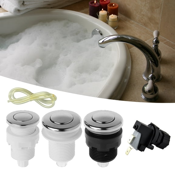1 Set Pressure-proof Air Switch Button Reliable Easy Install Plastic Bathtub Switch Button for Home-leaveforme