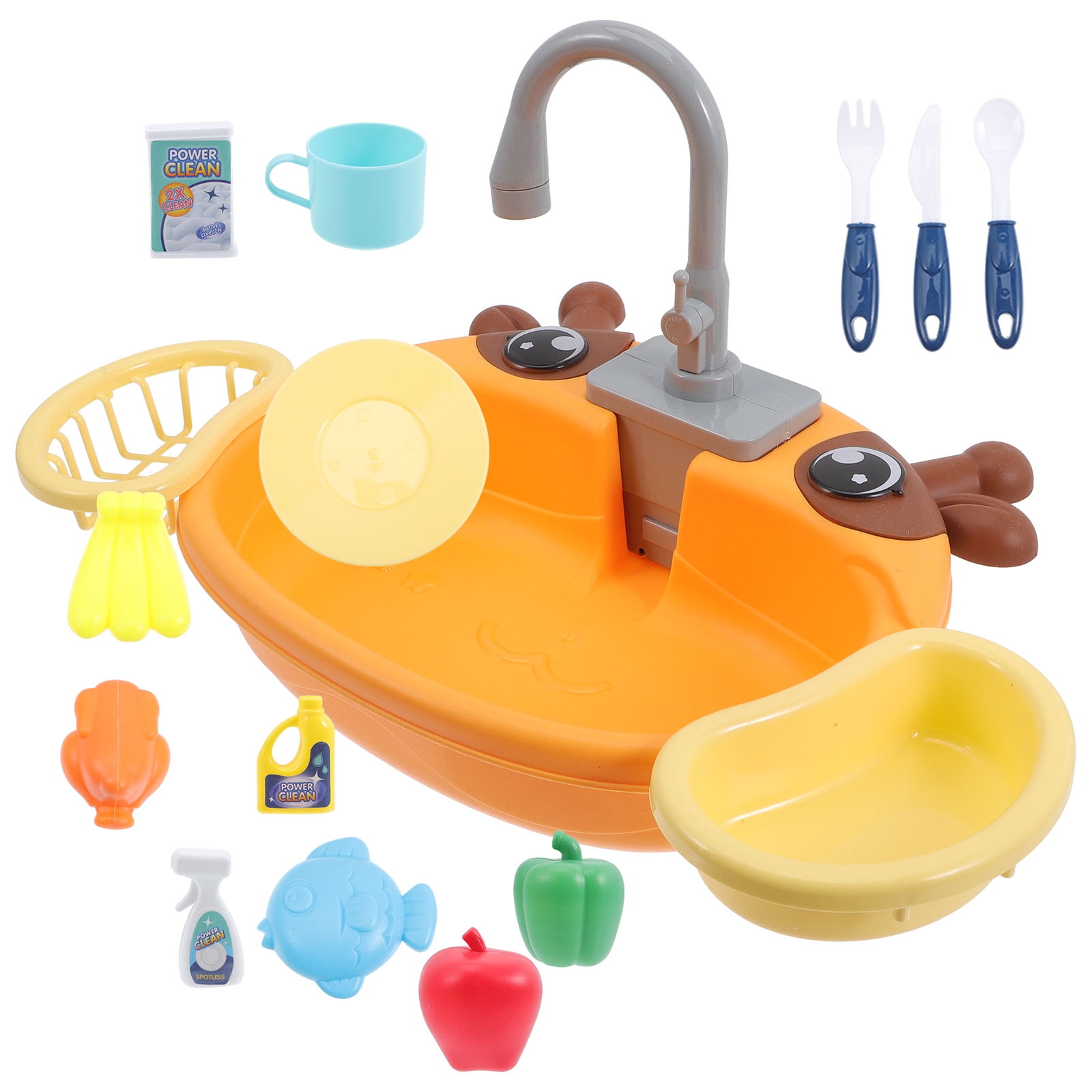 1 Set Pretend Play Kitchen Sink with Running Water Toddler Role Play