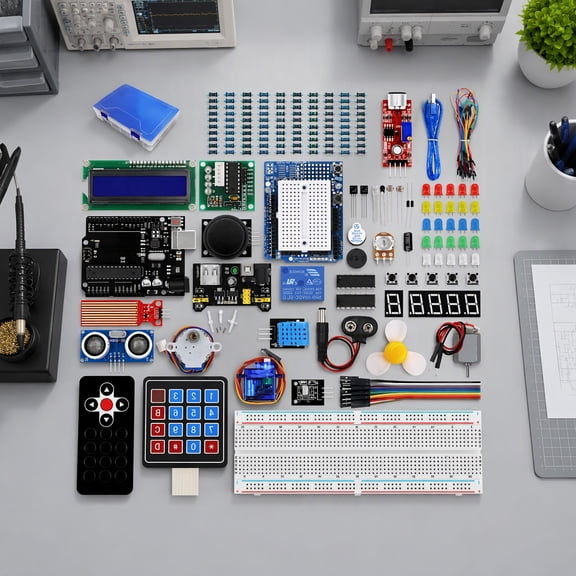 1 Set Project Starter Kit for R3 Mega2560 Mega328 Compatible Boards with Tutorial, Includes Servo , Stepper, LCD 1602 and 7-Segment Display