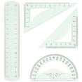 1 Set Protractor Student Drafting Ruler Engineering Drawing Supply
