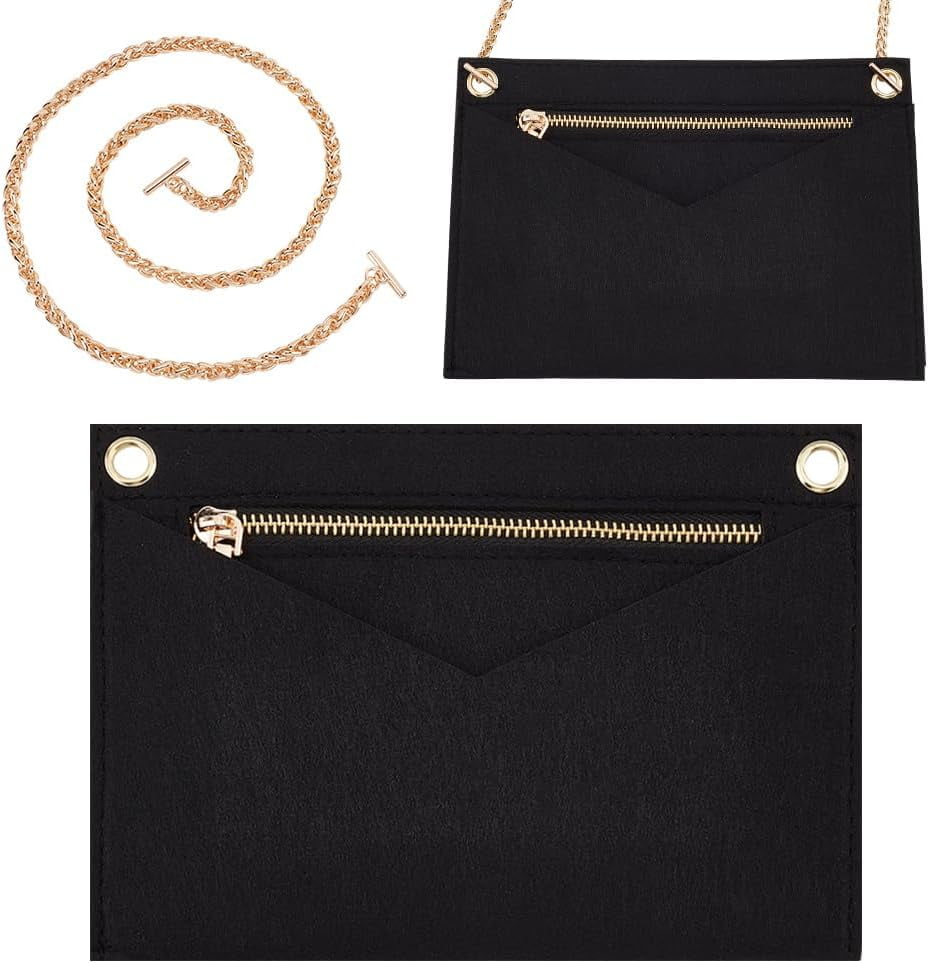 1 Set Purse Organizer Insert Conversion Kit with Gold Chain Felt