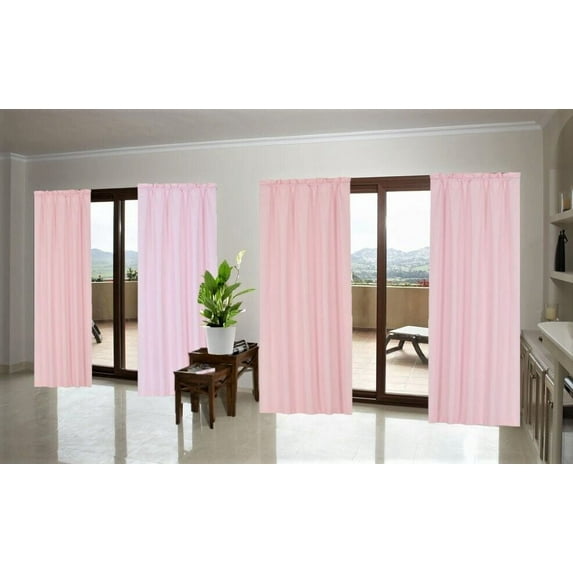 1 Set R64 blackout thermal rod pocket panel solid pink color treatment window 100% privacy for bedroom or any room size 35" wide X 63" length