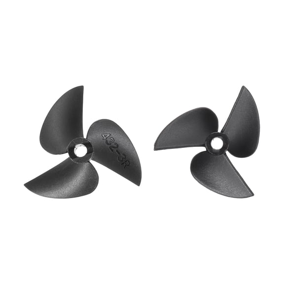 1 Set RC Boat Propeller, 3 Blades Propellers 3mm Hole Dia 32mm OD CW/CCW Clockwise Rotating Drill Propeller, Black