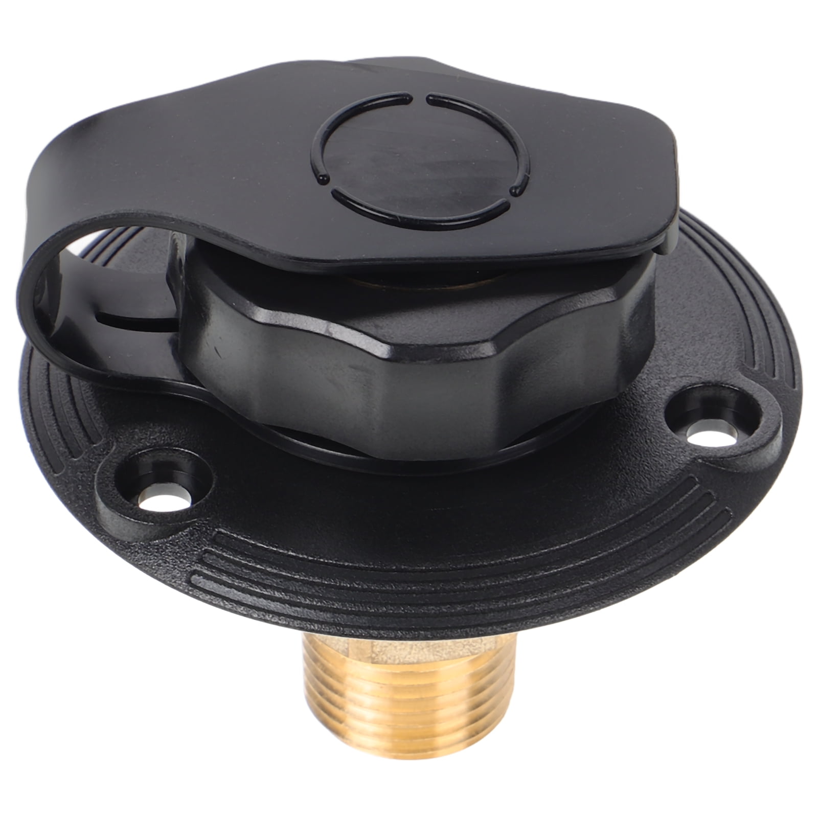1 Set RV Fill Inlet with Check Valve Flange Brass Adapter with Screw for Camper Water Hookup Fresh Water Tank Drain Valve Replacement Accessories