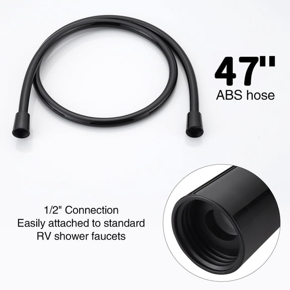 1 Set RV Shower Faucet with Handheld Showerhead and Hose, 4 Inch Shower Diverter Kit for Motorhome Travel Trailer, Black, Indoor Outdoor Use