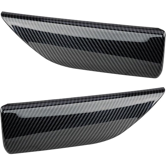 1 Set Rear Door Panel Cover Trim Fit For Chevrolet Silverado 1500 Fit For GMC Sierra 2500 3500 Crew Cab Black Carbon Fiber Style ABS