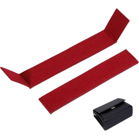 1 Set Rectangle Felt Bag Base Shaper Saver and Insert for Wallet on Chain Bag Dark Red 179~270x34.5x5.5~6mm