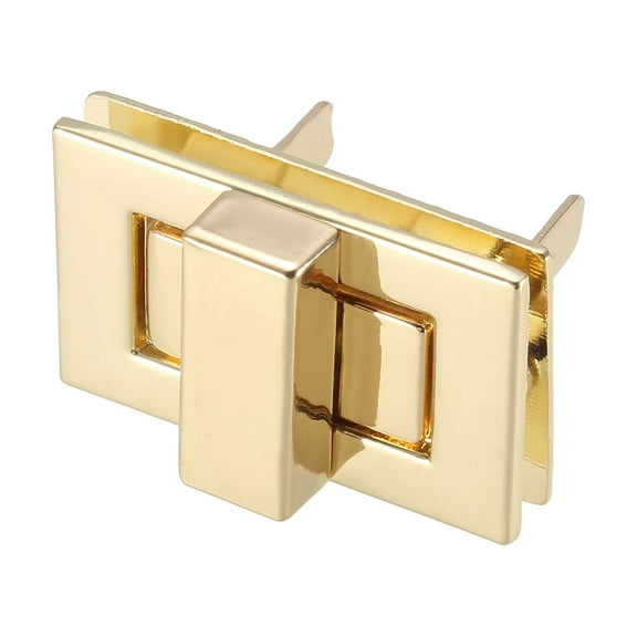 1 Set Rectangular Purses Twist Lock 32mm x 20mm Clutches Closures for DIY Bag Making, Light Gold