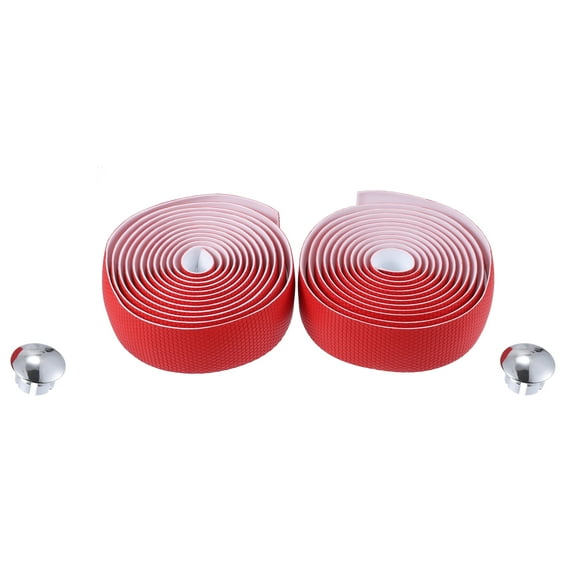 1 Set Red Bike Handlebars Belt High Elastic Soft Shock Absorption Band Steering Tape Hexagonal Ball Pattern