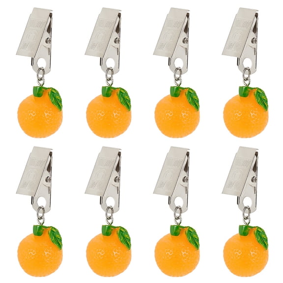 1 Set Resin Imitation Fruit Tablecloth Weights Table Cloth Pendants with Iron Clip Orange 55mm Orange: 24~25x21x19.5~20mm 8pcs/set