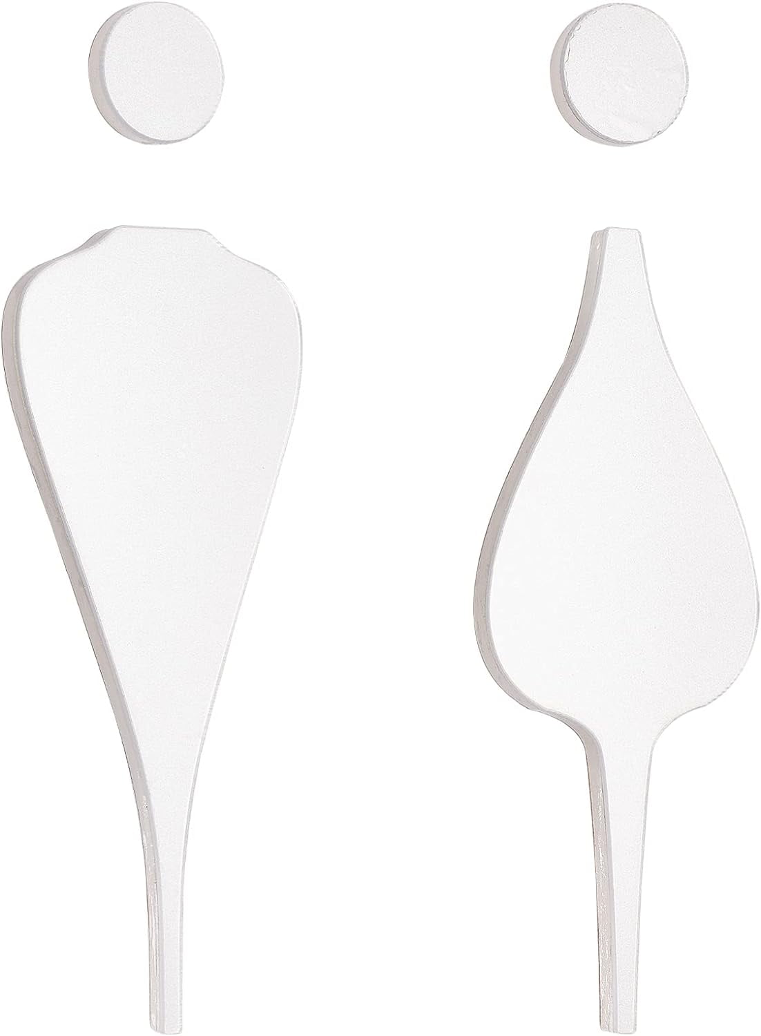 Acrylic Mirror Toilet Signs Set Adhesive Creative Restroon Symbols ...