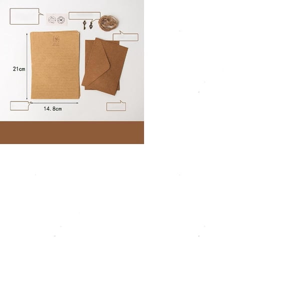 1 Set Retro Paper 4 Sheets Stationery Paper & 2Pcs Envelope Sets Wedding Party Invitation Envelope Rectangle Human 210x148mm
