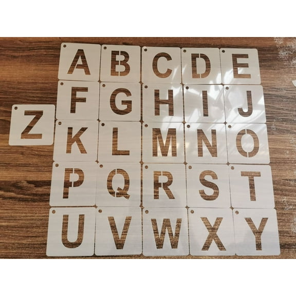1 Set Reusable Letter Stencils For Painting A-Z Alphabet Stencil Templates For Early Education Plastic Stencils For Crafts And Wall Art Letter Drawing Stencils (Capital Letter)