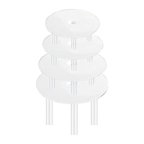 1 Set Reusable Round Cake Spacers Waterproof BPA Free Stacking Cake Stand 12 Cake Rods 4 Cake Separator Plates for Cakes of 4/6/8/10 Inches