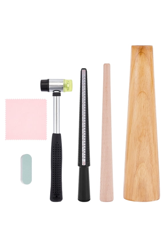 1 Set Ring Bracelet Sizer Measuring Tool Bangle Ring Enlarger Stick Mandrel Sizer Tool with Double-Faced Soft Plastic Mallet Jewelry Sizing Tool and