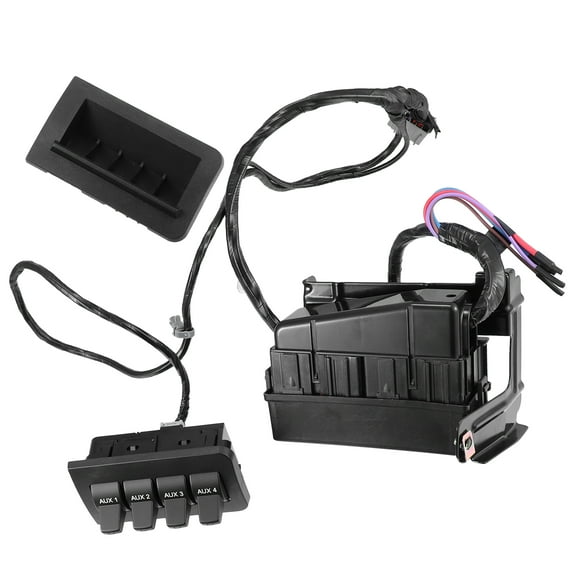 1 Set Rocker Switch Box Warning Lights 4-Gang Controller Panel for Ford 9C3Z-14A303-A ABS Black