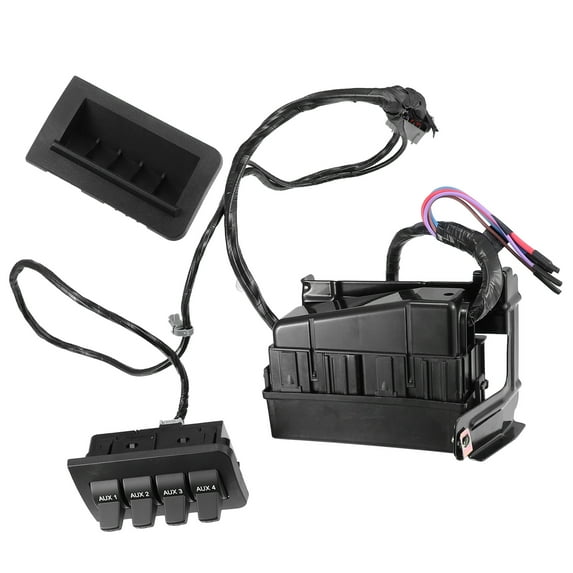 1 Set Rocker Switch Box Warning Lights 4-Gang Controller Panel for Ford 9C3Z-14A303-A ABS Black