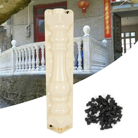 1 Set Roman Column Balcony Garden Pool Fence Cement Railing Plaster Concrete Mold, 6.7X6.7X27.6inch