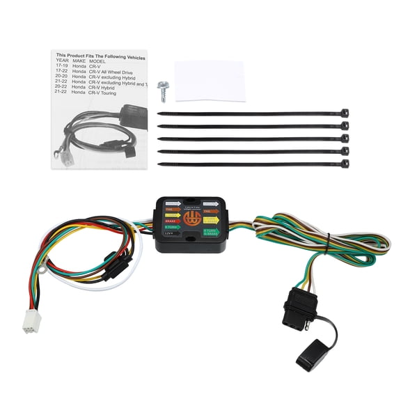 1 Set Rplacement 56370 4-Pin Trailer Wiring Harness for Honda CR-V Selecto 2017 2018 2019 2020 Black