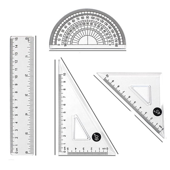 1 Set Rulers Measuring Ruler Straight Edge For Art Project Clear
