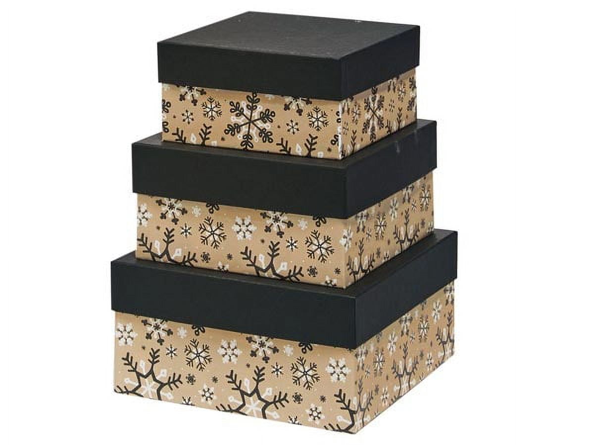 1 Set, Rustic Snowflake Nested Boxes, Large 3 Piece Set for Gourmet
