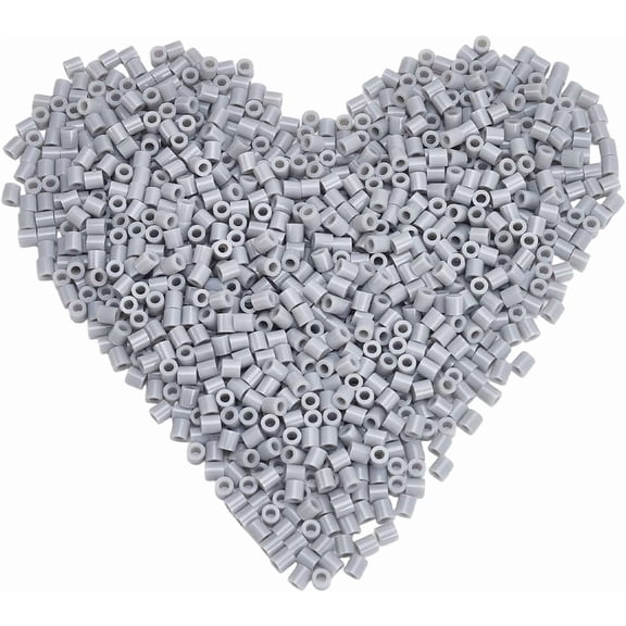 1 Set SOFPALTE 1000Pcs Grey Beads 5mm Melting Beads with 3mm Hole Bulk Small Plastic Tube Melt Compatible Hama Refills