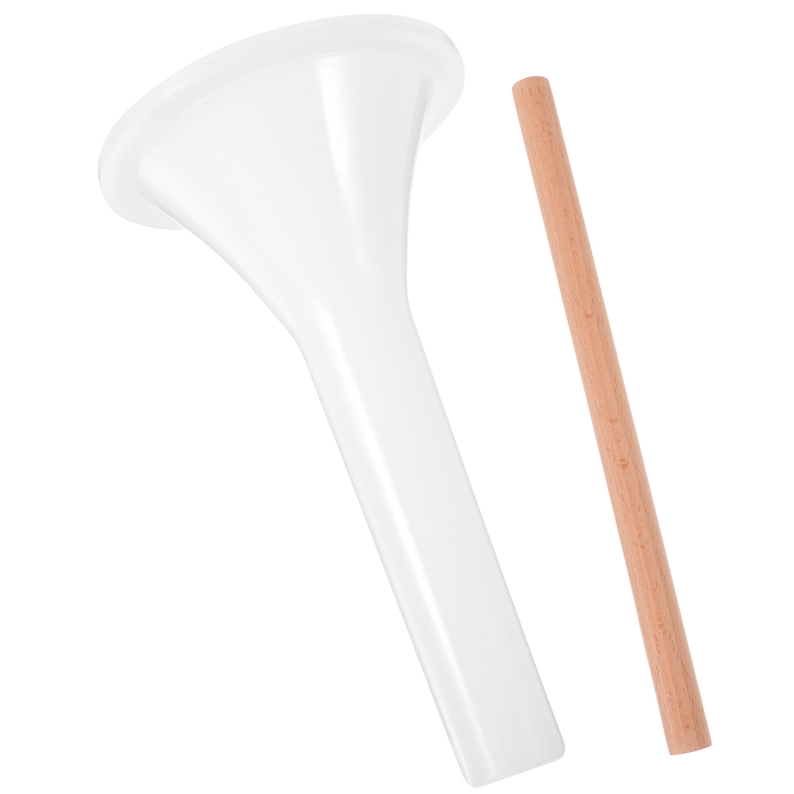 1 Set Sausage Funnel with Wood Stick Sausage Stuffer Tubes Plastic