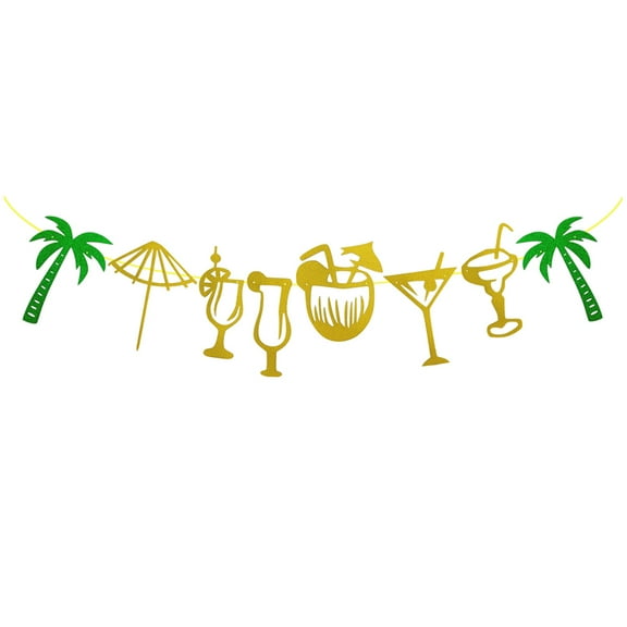 1 Set Seaside Beach Party Hanging Banner Bunting Summer Party Photo Booth Decor