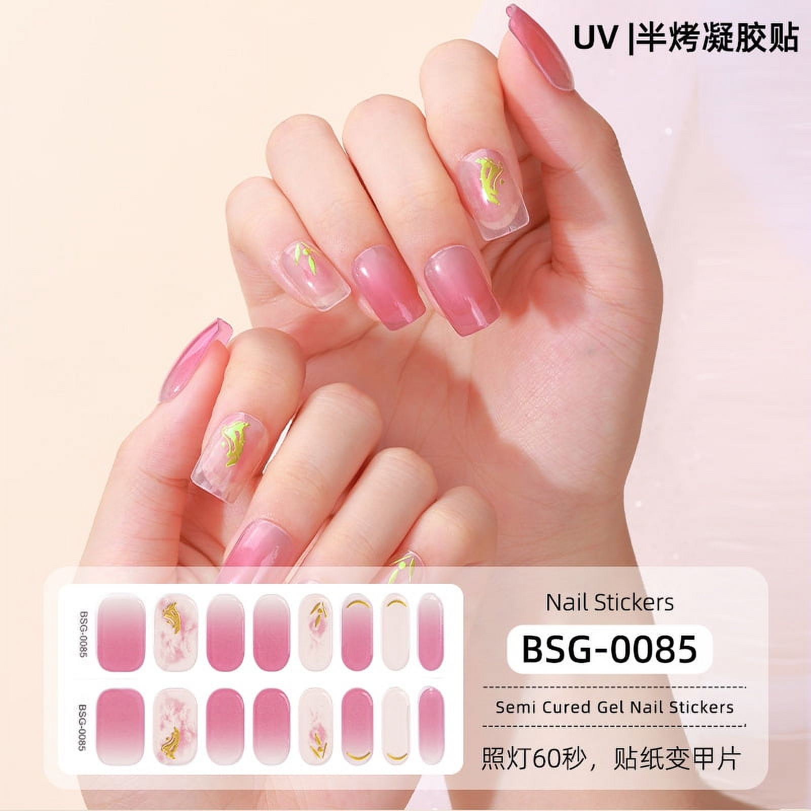 1 Set Semi Cured Gel Nail Stickers Decorative Nail Stickers Manicure