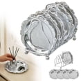 thumbnail image 1 of 1 Set Serving Tray Set Metal Serving Plate For Dining Table,Stainless Steel Silver, 1 of 9