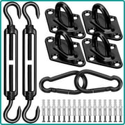 1 Set Shade Sail Hardware Kit Fixing Expansion Screws Snap Hooks Snap Buttons Shade Sail Hook Screws Durable M6 D