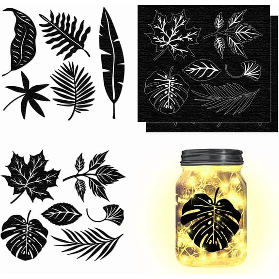 1 Set Silhouette Paper for Lighting Decoration Paper Cut Light Box Leaf 150x170mm 4pcs/set