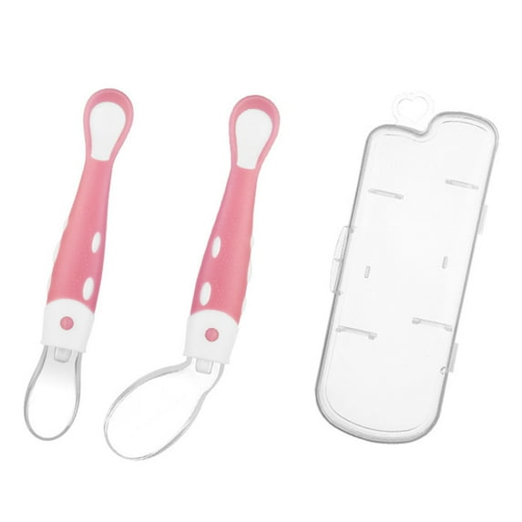 1 Set Silicone Baby Spoon, Soft Silicone Baby Spoons for First Stage Feeding With Storage Box, Essential Baby Utensils for Infants and Toddlers,Great Baby Gift